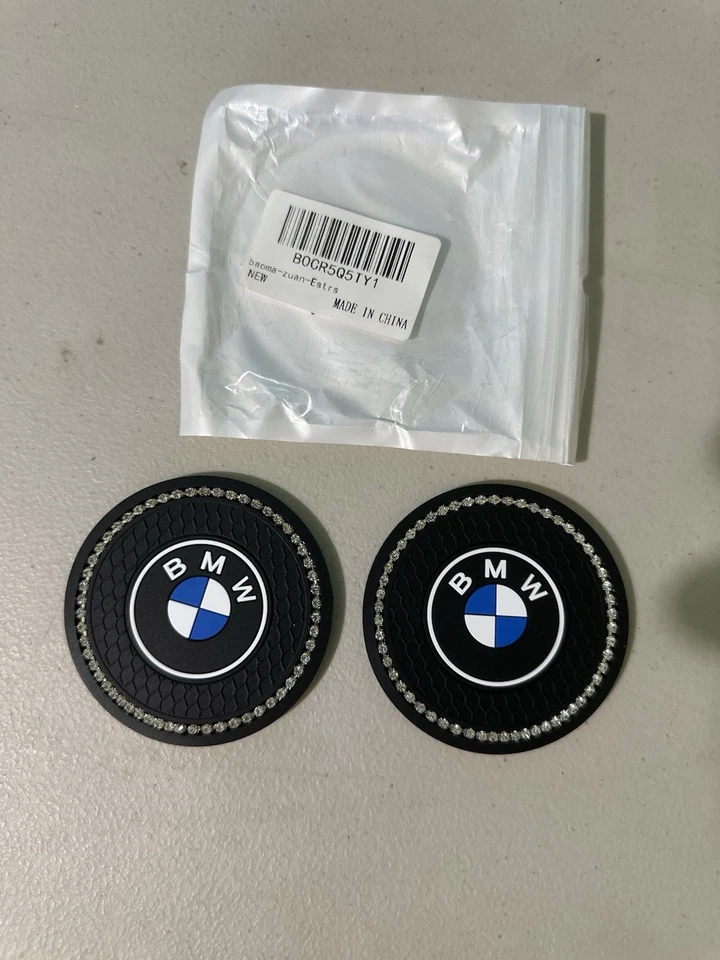 Juego de 2 posavasos portavasos coche BMW - Alfombrillas antideslizantes de silicona para BMW Foto 1 de 3