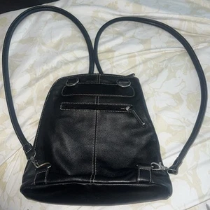 Clarks Medium schwarz Leder wandelbare Schultertasche Slingback Rucksack Handtasche - Bild 1 von 12