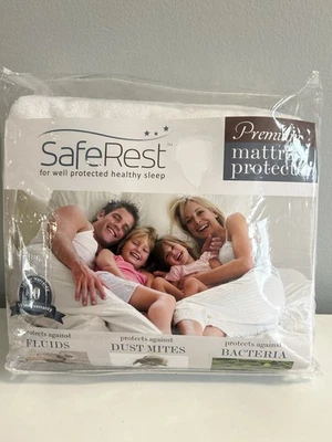 Protector de colchón impermeable hipoalergénico SafeRest Premium - Queen, blanco Foto 1 de 4