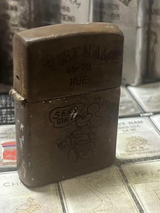 Rare Authentic 1969 Zippo Vietnam War Mickey Mouse Engraved Brass HUE. - Bild 1 von 9