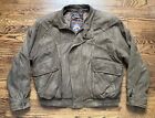 VTG Wilsons Adventure Bound Bomber Jacket Brown Leather Mens XL Thinsulate Liner