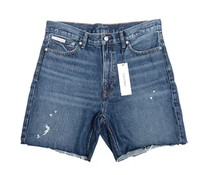 CALVIN KLEIN JEANS BNWT MENS 7" CLASSIC DENIM SHORTS sz 32 FADED CK BLUE - Picture 1 of 4