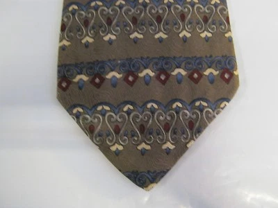 Van Heusen SILK Tie Necktie 58 x 4 brown blue red gray 14019 - Image 1 of 4