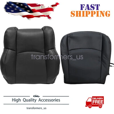 For Dodge Ram 1500 2500 Laramie 2009-2012 Driver Bottom & Top Seat Cover Black - Image 1 of 4