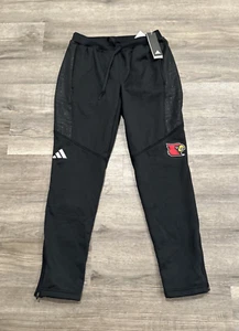 Louisville Cardinals Adidas Joggers Men Medium Black TVL Fleece Sweatpants - Picture 1 of 9