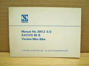Minibicicleta Speedway Widow Maker manual para propietarios de motores Sachs 80B NOS de colección - Imagen 1 de 9