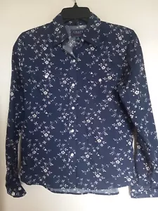 CAMICIA TOP BLUSA RALPH LAUREN CHAPS DONNA COTONE BLU NAVY FLOREALE S - Foto 1 di 3