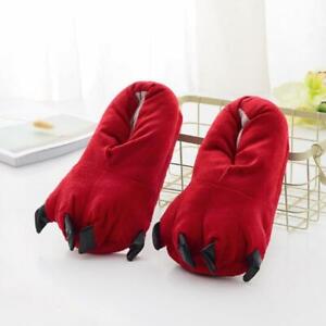 Men Women Funny Animal Feet Paw Slipper Parent-child Warm Plush Shoes Winter