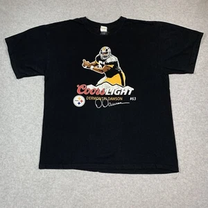 Pittsburgh Steelers Dermontti Dawson Black T-Shirt Men’s Size M Coors Light - Picture 1 of 12