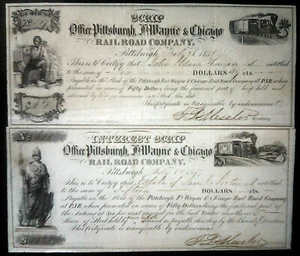 ¡NOTAS DE ESCRITURA DE PITTSBURGH FT WAYNE CHICAGO DE 1850! 1 w EXCELENTE VIÑETA MINERVA RARA - Imagen 1 de 1