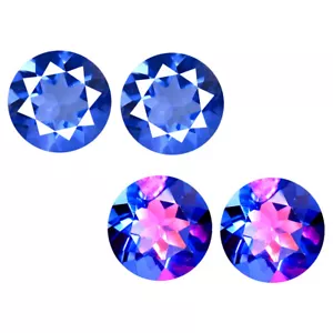 6.01 ct (2pcs) Best MATCHING PAIR 9 mm Round cut Un-Heated Fluorite Gemstone - Picture 1 of 3