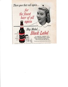 Carling Black Label Bier Print Werbung 1956 Hey Mabel Black Label - Bild 1 von 1