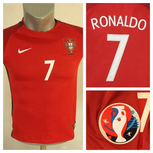Portugal 2016 Home Jersey #7 Ronaldo Nike Red Shirt Size Boys M Soccer Football - Picture 1 of 10