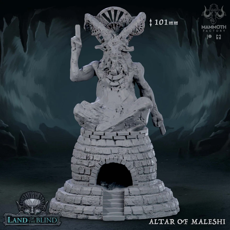 Alter of Maleshi Goat Lord God Deity Miniature Fits DND D&D Pathfinder 54mm - Image 1 of 1