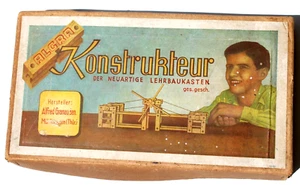 Antique Lehr-Holz-Baukasten With Plan 1920 Algra Alfred Granausen Mühlhausen - Picture 1 of 4