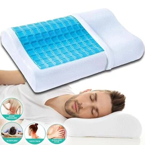 🔥Cooling Gel Pillow Orthopedic Memory Foam Contour Cervical Firm Head Neck Back - Picture 1 of 12