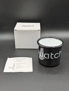 Swatch Black Enamel and Ceramic Mug Swag Gift New In Box - Picture 1 of 9