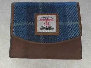 British Bag Company Damen Geldbörse Geldbörse Castlebay Harris Tweed klein blau braun - Bild 1 von 8