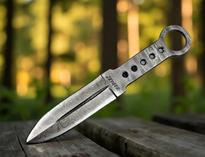 手工制作大马士革钢库奈-投刀-加热处理- — 第 1/3 张图片