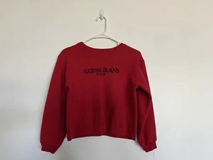 Vintage Guess Jeans USA 90s Sweatshirt Red Youth Size  One Size Fits All (small) - Picture 1 of 6