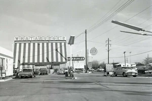Whataburger A frame building 1960s Corpus Christi Poster 24 x 24 inches - Picture 1 of 2