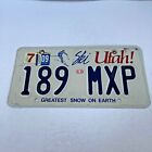 2009 Utah License Plate 189 MXP White Blue Ski Utah! Man Cave Garage Collector