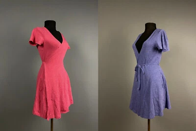 Lote de 2 vestidos túnica abiertos GUDRUN SJODEN para mujer rosa azul a lunares talla S Foto 1 de 4