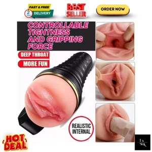 Realistic Pocket Pussy Male Masturbator | Soft Vagina Stroker Hands-Free Toy Cup - Picture 1 of 11