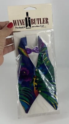 1995 VINTAGE WINE BUTLER Colete Garrafa de Vinho Roxo Tropical Laço Flor Lay - Imagem 1 de 4