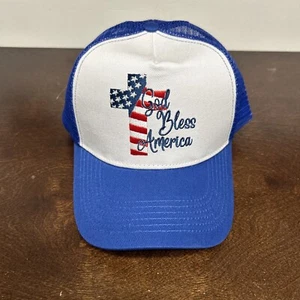 Speedy Pros Trucker Hat God Bless America Star Independence Day Bless - Picture 1 of 5