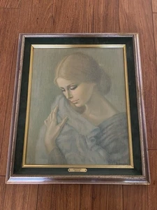 Irene Spencer Signed Print Frame Vintage 1968 Devotion Mother Baby - Picture 1 of 6