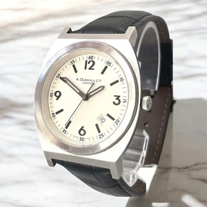 Alfred Dunhill Men's Quartz 3-Hand Date Watch Black Leather Strap, Used - Picture 1 of 5