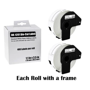 2 Rollen DK-1201 29 mm x 90,3 mm Standard Papier Adressetiketten für Brother QL-570 580N - Bild 1 von 23