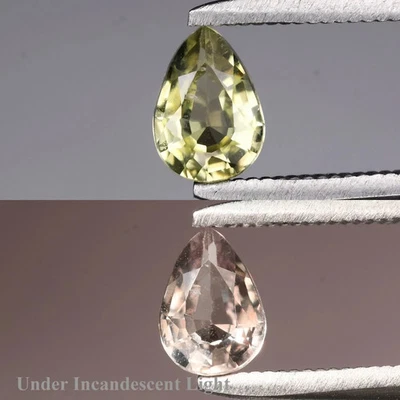 💎 0,46 карата 5,7x4 мм натуральная грушевидная диаспора с изменением цвета — драгоценный камень индейка - Изображение 1 из 3