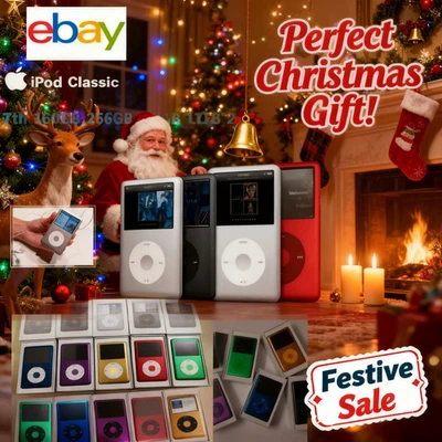 NEW Apple iPod Classic 7th Gen 2TB/1TB/512GB/256GB/160GB/120GB SSD 2000 mAh GIFT - Image 1 of 4