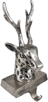 Clayre & Eef 6AL0070 Weihnachtsstrumpfhalter Rentier 12x7x28 cm Silberfarbig - Bild 1 von 2