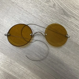 1930's Sunglasses Amber Colored by WILLSON - Vintage Round Sunglasses - Picture 1 of 19