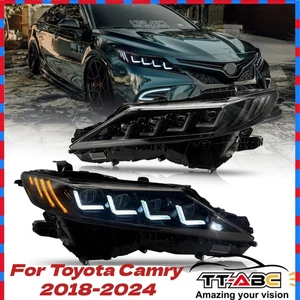 Full LED Headlights For Toyota Camry 2018-2024 Sequential DRL White Head Lamps - Picture 1 of 21