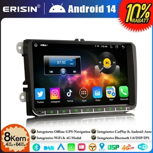 9" 4+64GB Android 14 Autoradio GPS für VW Golf 5/6 Polo Tiguan Caddy Passat SEAT - Bild 1 von 24