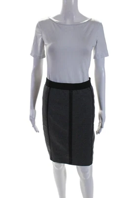 BCBG Max Azria Womens Elastic Waist Straight Knit Skirt Gray Small - Image 1 of 4