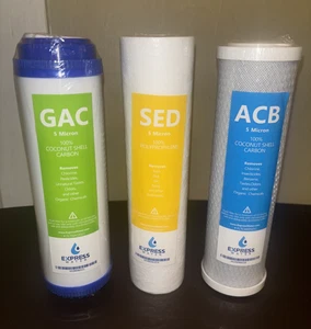 Juego de filtros de agua de repuesto para toda la casa Express Water GAC, ACB, SED 10" sellado - Imagen 1 de 9