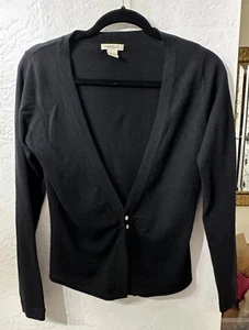 Harolds Black Cardigan Sweater Medium - Picture 1 of 5