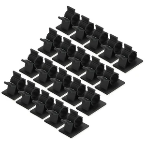50Pcs Cable Management Clips, 8-10mm Dia Self Adhesive Nylon, Adjustable Black - Zdjęcie 1 z 5