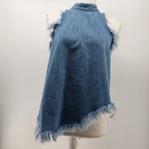 Top Voge Boutique Talla Pequeña 100% Algodón Denim Cuello Halter - Imagen 1 de 13
