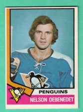 (1) NELSON DEBENEDET 1974-75 O-PEE-CHEE # 293 PENGUINS ROOKIE VG  CARD (H0399)