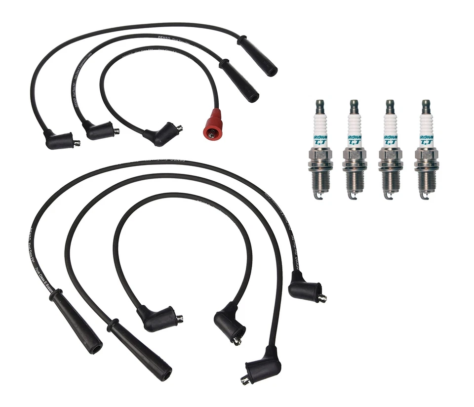 Denso Wire Set 7mm & 4 Iridium TT Spark Plugs 0.040 Kit For Geo Tracker 1.6 L4 - Image 1 of 1