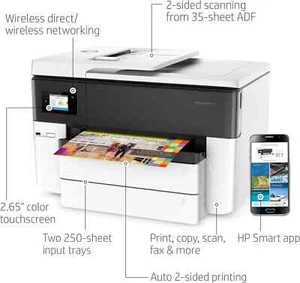 HP Officejet Pro 7740 Colour Multifunction Inkjet Printer Scan Copy Fax -A3+INKS - Picture 1 of 5