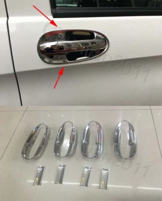 Cubierta de tazón de manija de puerta cromada para Mercedes Benz Clase V 14-19 W447 ABS - Imagen 1 de 4