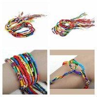 Friendship Bracelets (10 in pack) Handmade from Coloured Thread 10pcs
