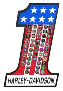 Harley-Davidson #1 Stars & Stripes Magnetic Poker Chip Collectors Frame 6939 - Picture 1 of 2
